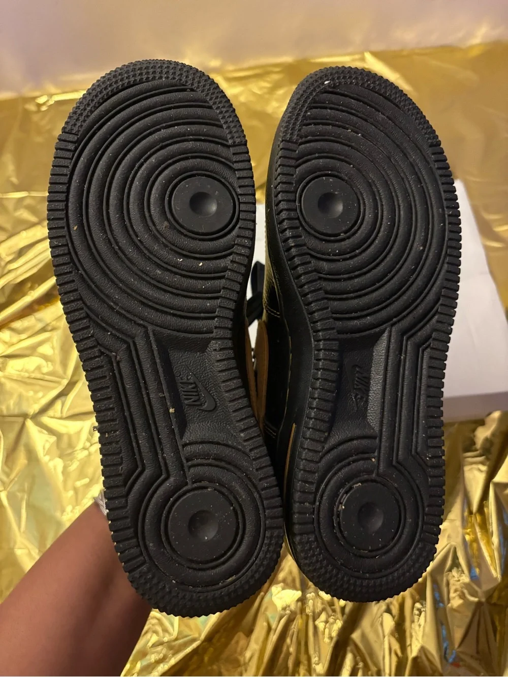 Nike Air Force One Sneakers with Gold Accent Details